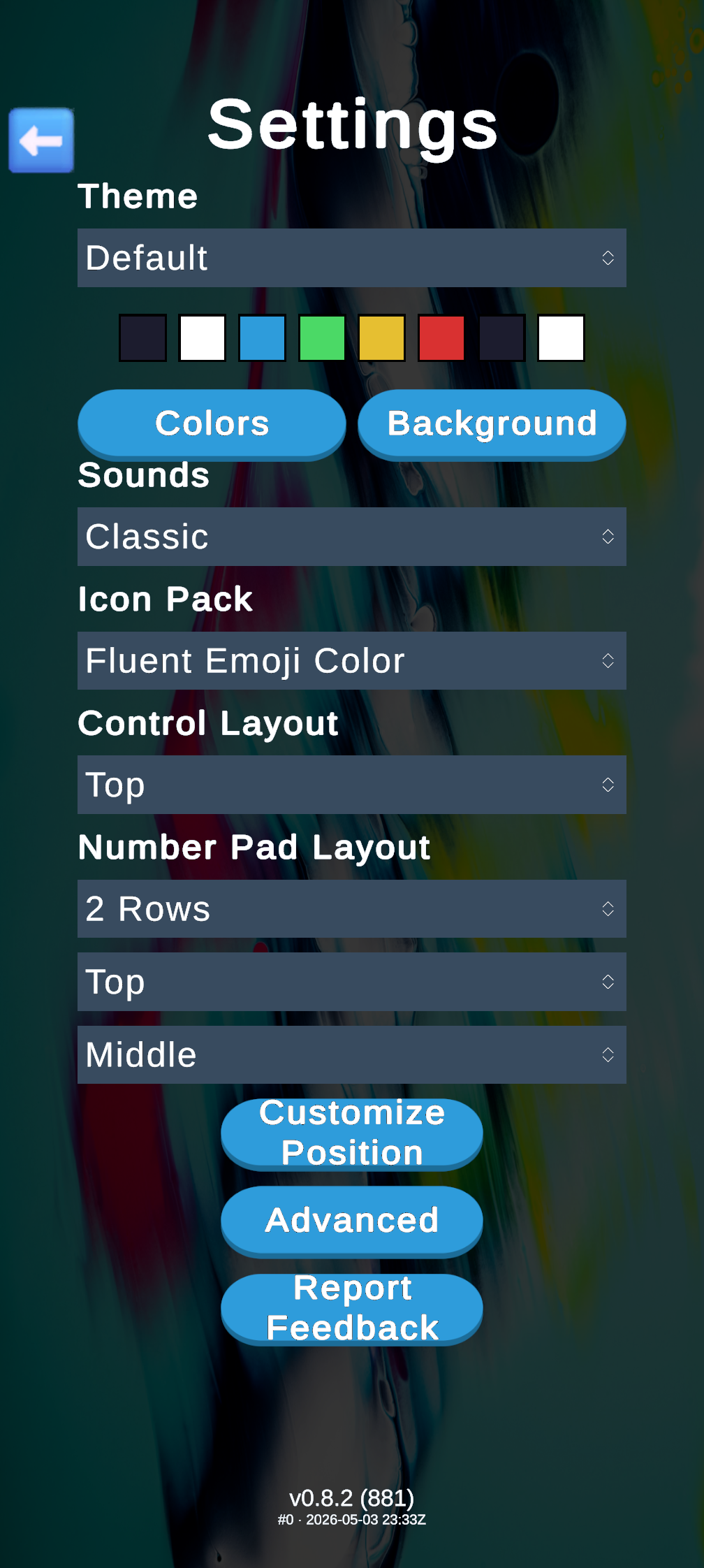 Sudoku — settings screen, fully offline and ad-free